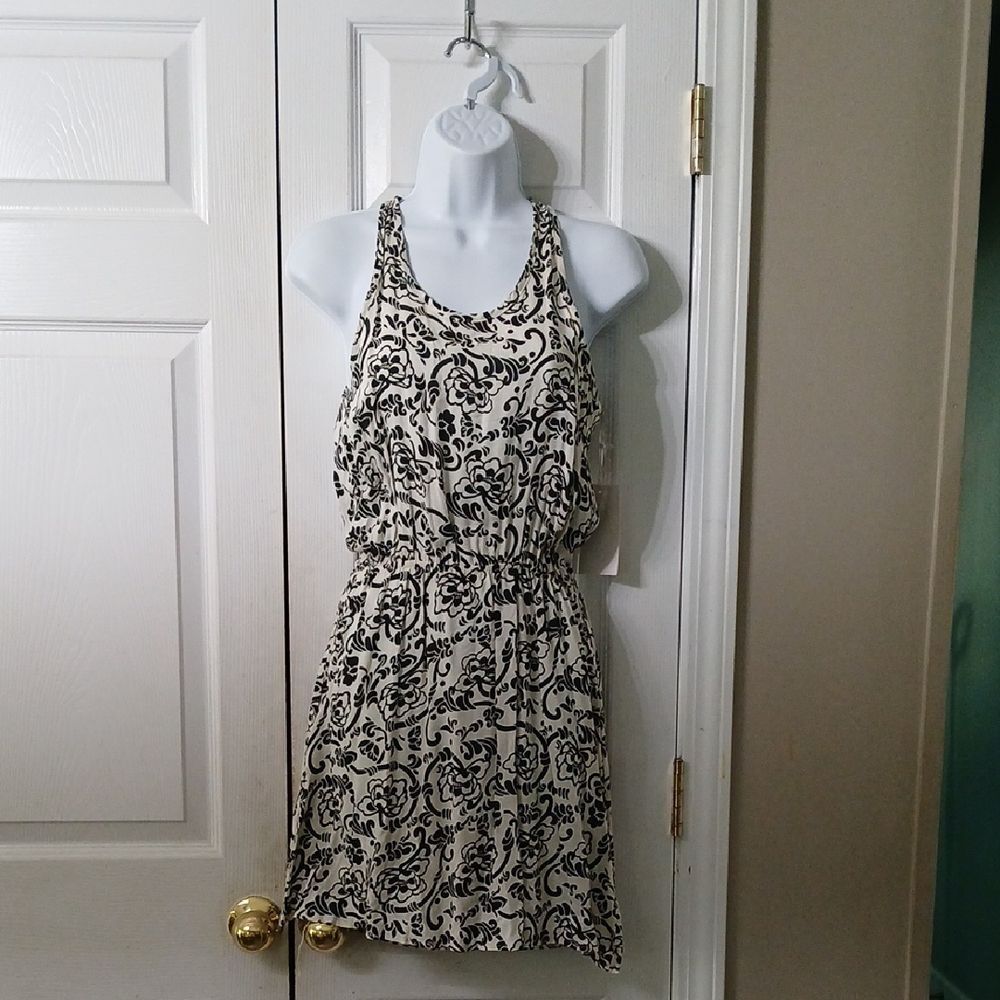 5th & Love black and cream color mini dress Sz M NWT